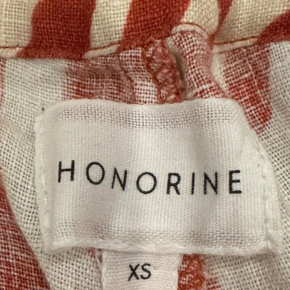 Honorine Wide Leg Abstract Floral Print Linen Pants Cream Orange size XS NWOT - Picture 7 of 8